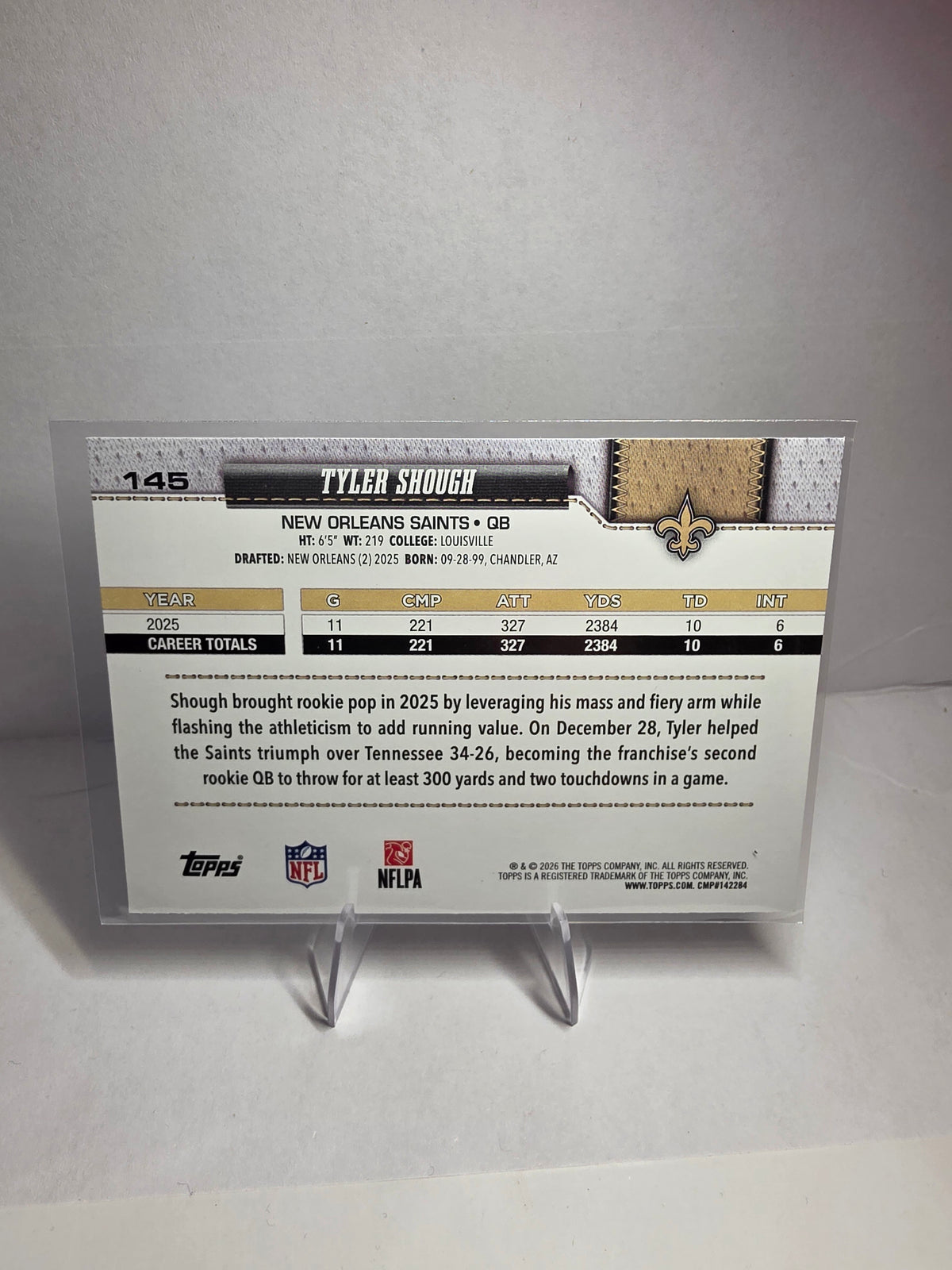 2026 Topps Tyler Shough #145