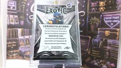 SINGLE | 2022 Leaf Exotic DeMarvin Leal #BA-DL1 /4 Short Print RC Leaf Auto on card
