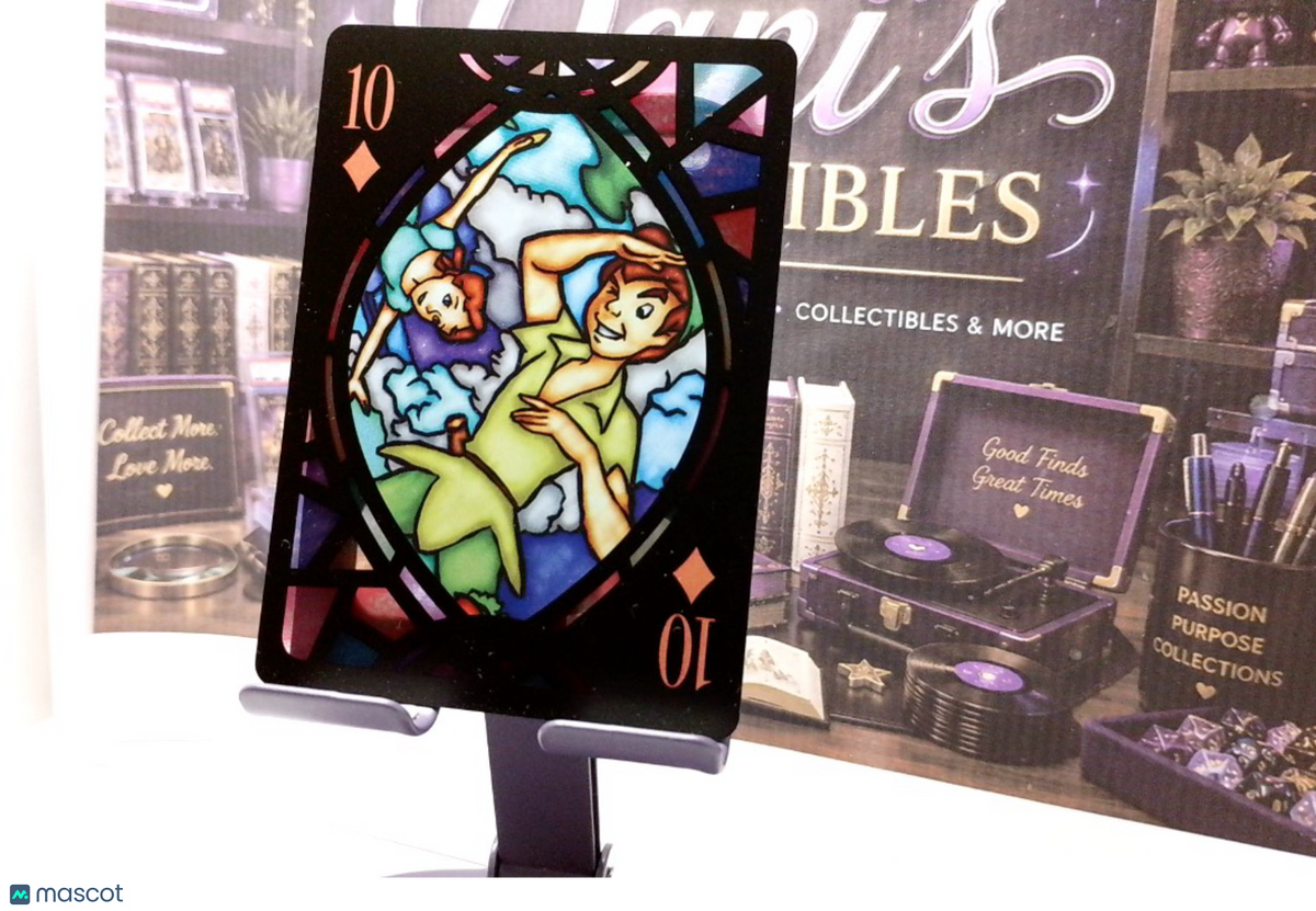 Disney Stained Glass Playing Card Peter Pan and Wendy #10 of Diamonds