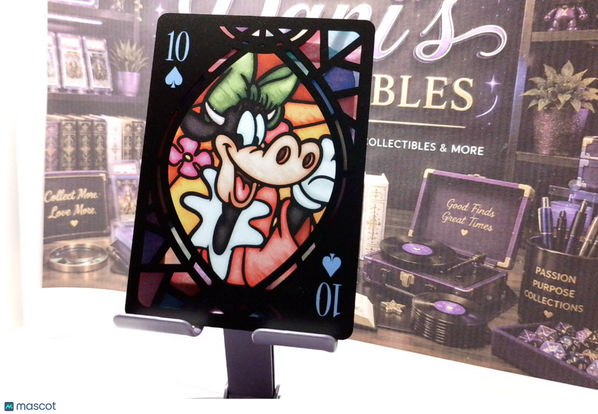 Disney Stained Glass Playing Cards Clarabelle Cow Stained Glass #10 of Spades