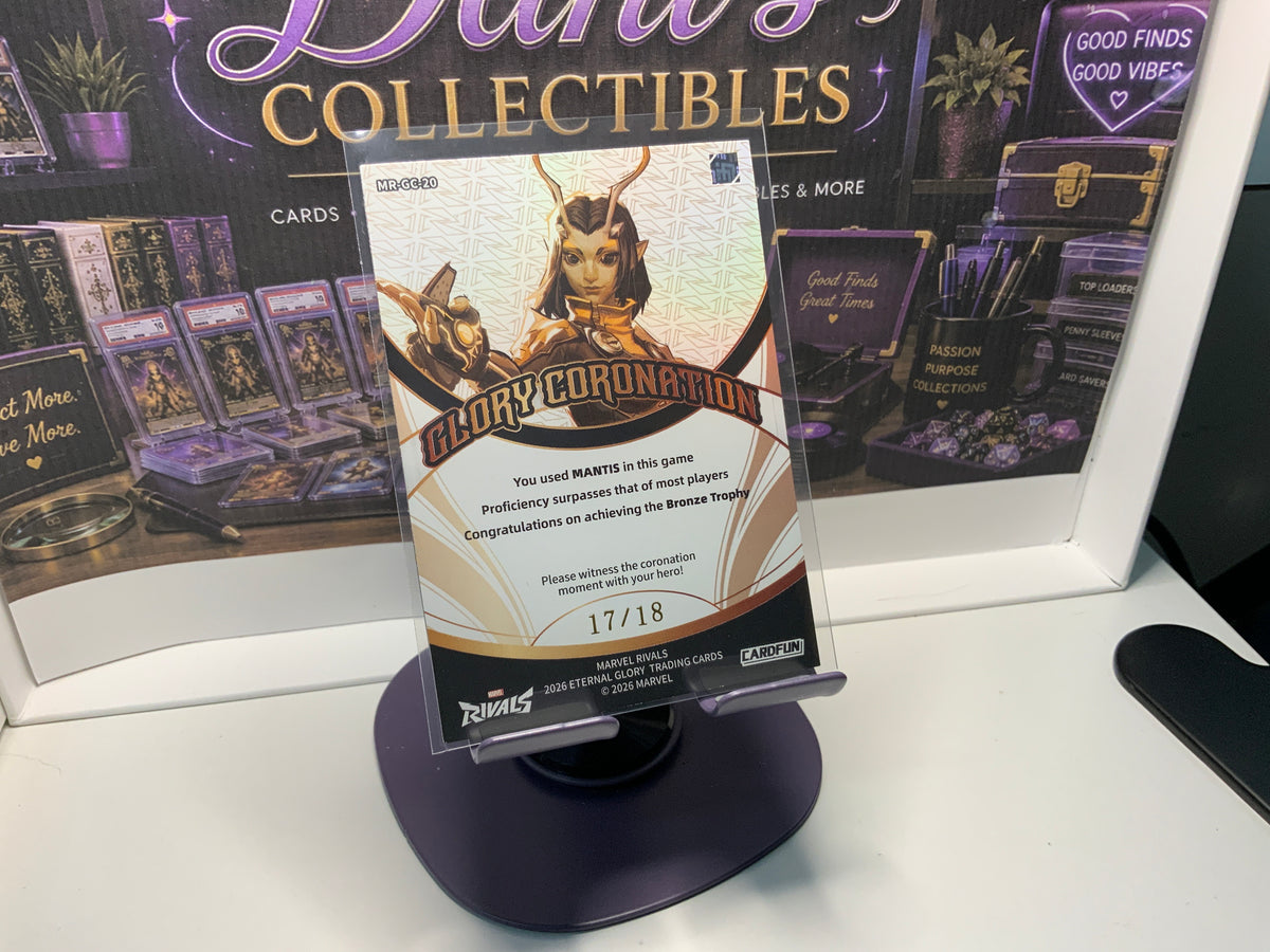 2026 Card.Fun Marvel Rivals Eternal Glory Mantis Bronze Trophy Glory Coronation MR-GC-20 - Numbered 17/18