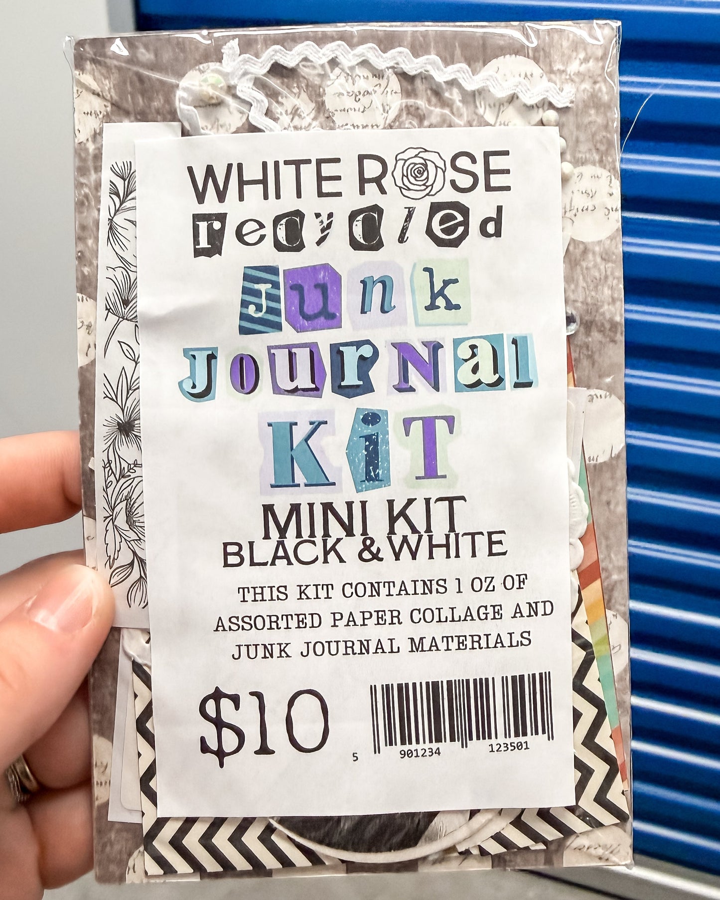 White Rose Recycled: Junk Journal Kit - MINI KIT - Black & White