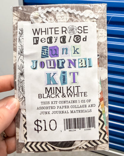 White Rose Recycled: Junk Journal Kit - MINI KIT - Black & White