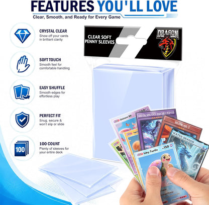 1200 Counts Card Sleeves Top Loaders for Trading Cards, Penny Soft Sleeve Baseball Card Sleeve Protectors Fit for Sports Cards, Football,Game Cards