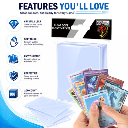 1200 Counts Card Sleeves Top Loaders for Trading Cards, Penny Soft Sleeve Baseball Card Sleeve Protectors Fit for Sports Cards, Football,Game Cards