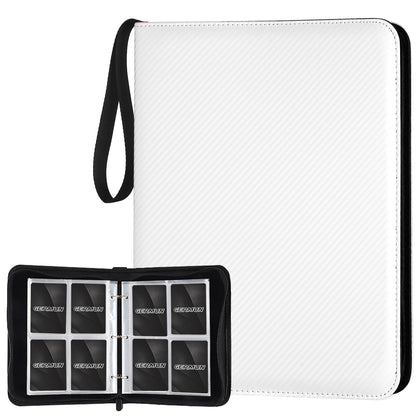 STORAGE - GERMUN 9 Pocket Trading Card Binder,900 Cards,50 Pages, Double Sided Pockets PU Cover Zipper Collection Album Folder for Standard MTG, TCG, Sports Cards (Black)