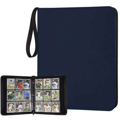 STORAGE - GERMUN 9 Pocket Trading Card Binder,900 Cards,50 Pages, Double Sided Pockets PU Cover Zipper Collection Album Folder for Standard MTG, TCG, Sports Cards (Black)