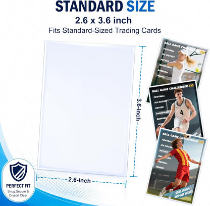 1200 Counts Card Sleeves Top Loaders for Trading Cards, Penny Soft Sleeve Baseball Card Sleeve Protectors Fit for Sports Cards, Football,Game Cards
