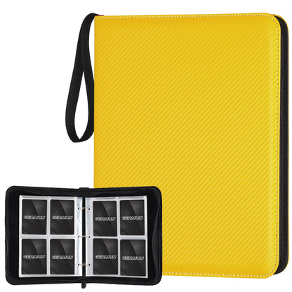 STORAGE - GERMUN 9 Pocket Trading Card Binder,900 Cards,50 Pages, Double Sided Pockets PU Cover Zipper Collection Album Folder for Standard MTG, TCG, Sports Cards (Black)
