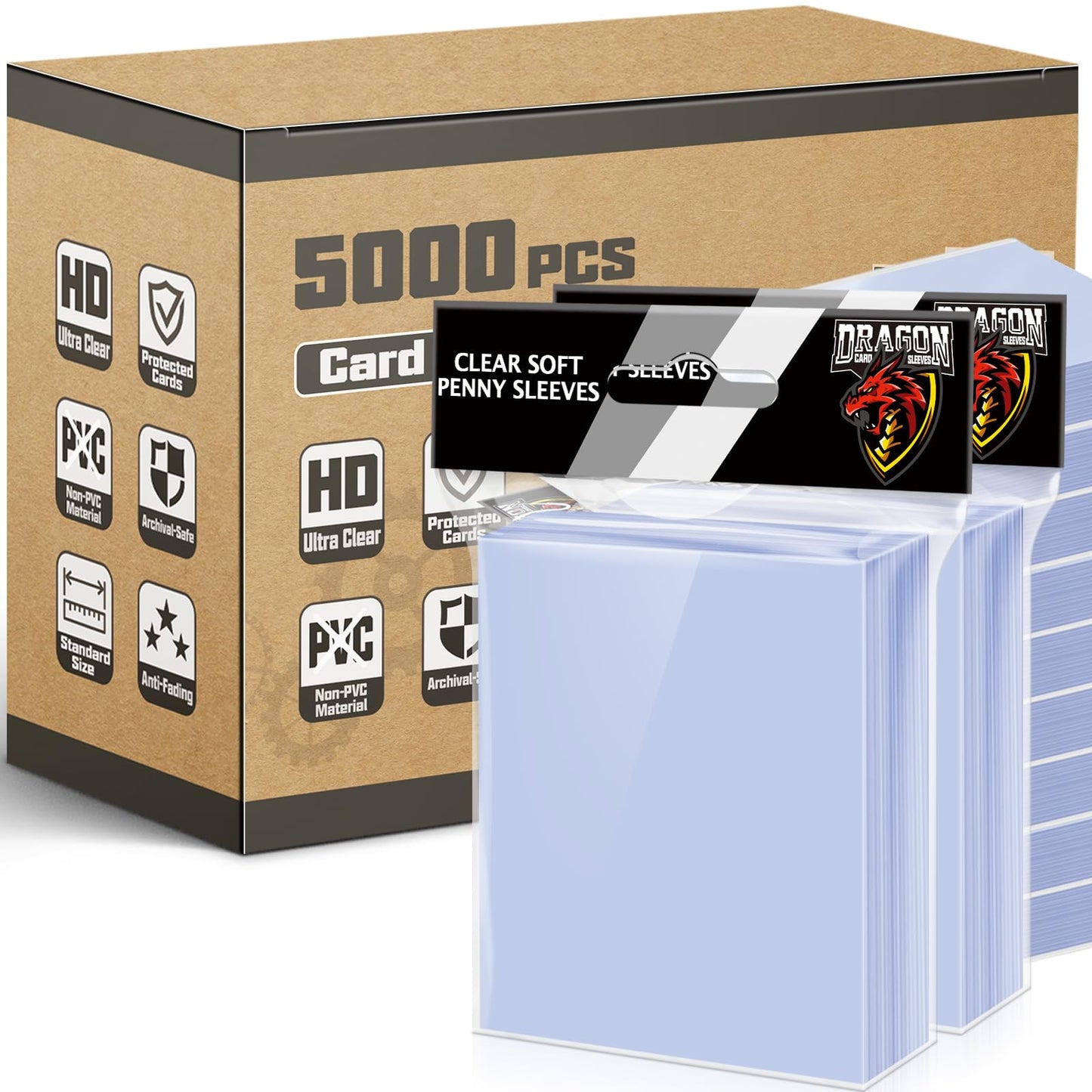 1200 Counts Card Sleeves Top Loaders for Trading Cards, Penny Soft Sleeve Baseball Card Sleeve Protectors Fit for Sports Cards, Football,Game Cards