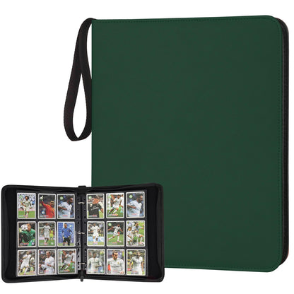 STORAGE - GERMUN 9 Pocket Trading Card Binder,900 Cards,50 Pages, Double Sided Pockets PU Cover Zipper Collection Album Folder for Standard MTG, TCG, Sports Cards (Black)