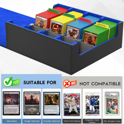 4 Row Trading Card Storage Box, 3200+ MTG Card Storage, Black & Gray