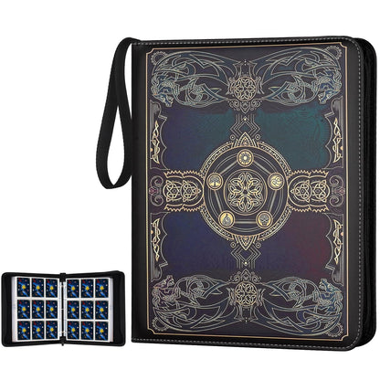 STORAGE - GERMUN 9 Pocket Trading Card Binder,900 Cards,50 Pages, Double Sided Pockets PU Cover Zipper Collection Album Folder for Standard MTG, TCG, Sports Cards (Black)