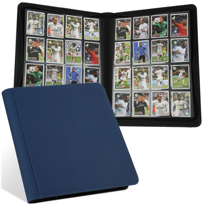 STORAGE - GERMUN 9 Pocket Trading Card Binder,900 Cards,50 Pages, Double Sided Pockets PU Cover Zipper Collection Album Folder for Standard MTG, TCG, Sports Cards (Black)