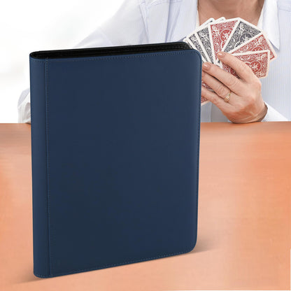 STORAGE - GERMUN 9 Pocket Trading Card Binder,900 Cards,50 Pages, Double Sided Pockets PU Cover Zipper Collection Album Folder for Standard MTG, TCG, Sports Cards (Black)