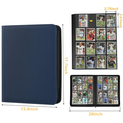 STORAGE - GERMUN 9 Pocket Trading Card Binder,900 Cards,50 Pages, Double Sided Pockets PU Cover Zipper Collection Album Folder for Standard MTG, TCG, Sports Cards (Black)