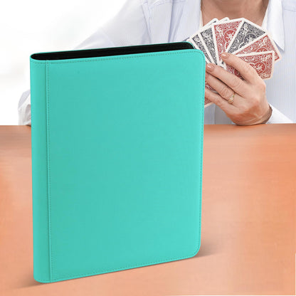STORAGE - GERMUN 9 Pocket Trading Card Binder,900 Cards,50 Pages, Double Sided Pockets PU Cover Zipper Collection Album Folder for Standard MTG, TCG, Sports Cards (Black)