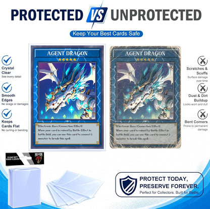 1200 Counts Card Sleeves Top Loaders for Trading Cards, Penny Soft Sleeve Baseball Card Sleeve Protectors Fit for Sports Cards, Football,Game Cards