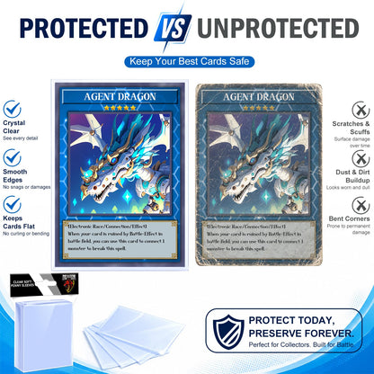 1200 Counts Card Sleeves Top Loaders for Trading Cards, Penny Soft Sleeve Baseball Card Sleeve Protectors Fit for Sports Cards, Football,Game Cards