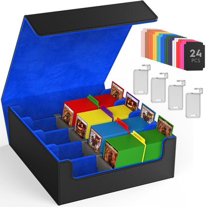 4 Row Trading Card Storage Box, 3200+ MTG Card Storage, Black & Gray