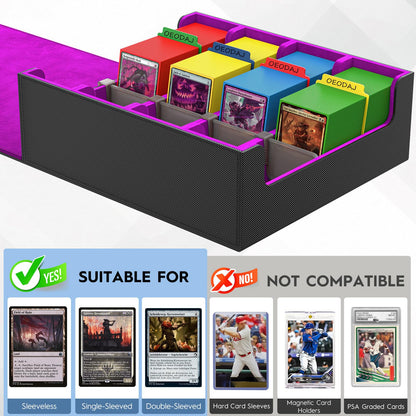 4 Row Trading Card Storage Box, 3200+ MTG Card Storage, Black & Gray