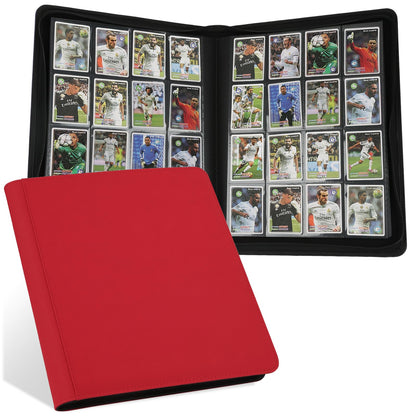 STORAGE - GERMUN 9 Pocket Trading Card Binder,900 Cards,50 Pages, Double Sided Pockets PU Cover Zipper Collection Album Folder for Standard MTG, TCG, Sports Cards (Black)