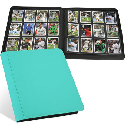 STORAGE - GERMUN 9 Pocket Trading Card Binder,900 Cards,50 Pages, Double Sided Pockets PU Cover Zipper Collection Album Folder for Standard MTG, TCG, Sports Cards (Black)