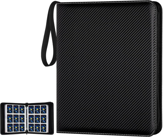 GERMUN 9 Pocket Trading Card Binder,900 Cards,50 Pages, Double Sided Pockets PU Cover Zipper Collection Album Folder for Standard MTG, TCG, Sports Cards (Black)
