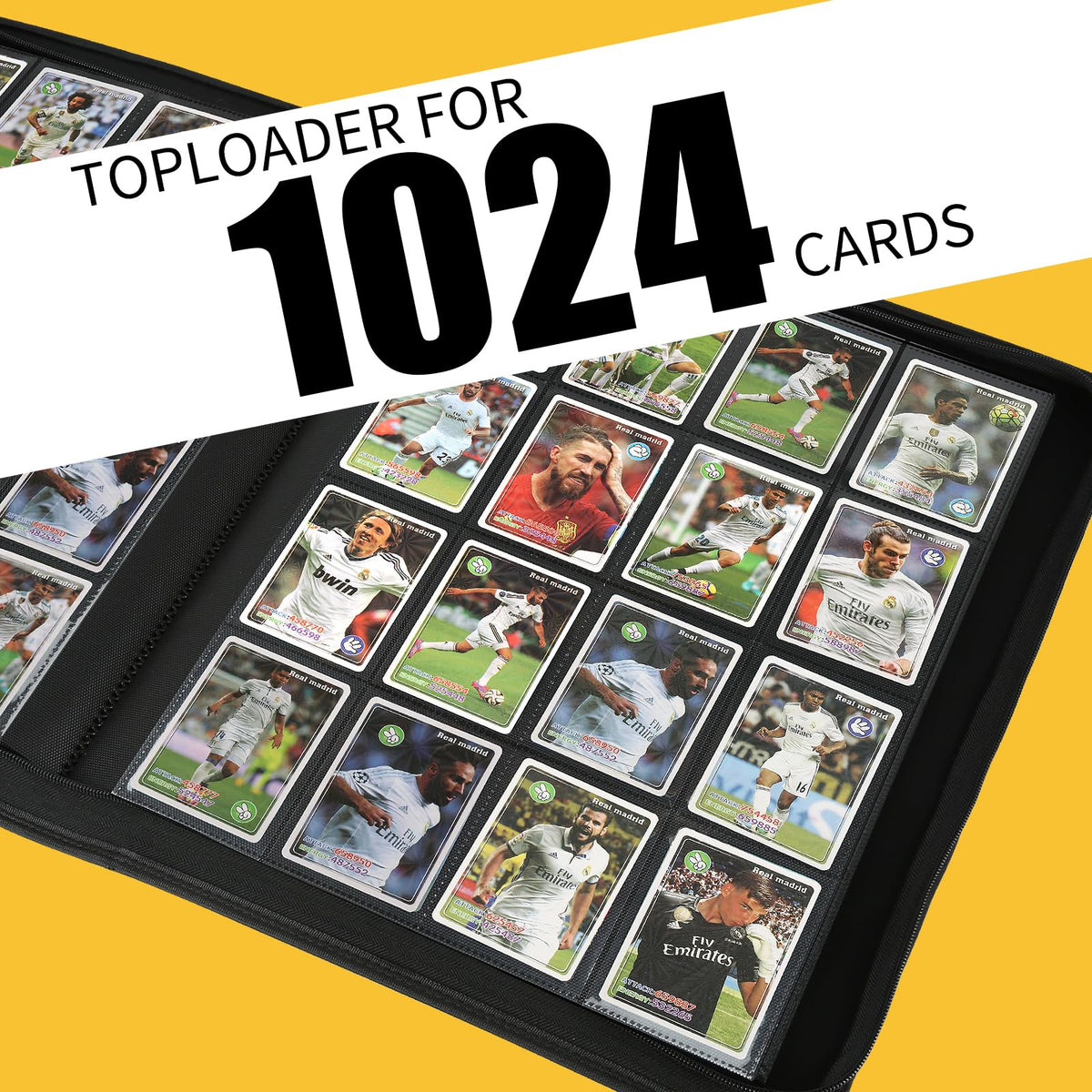 STORAGE - GERMUN 9 Pocket Trading Card Binder,900 Cards,50 Pages, Double Sided Pockets PU Cover Zipper Collection Album Folder for Standard MTG, TCG, Sports Cards (Black)