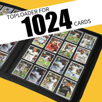 STORAGE - GERMUN 9 Pocket Trading Card Binder,900 Cards,50 Pages, Double Sided Pockets PU Cover Zipper Collection Album Folder for Standard MTG, TCG, Sports Cards (Black)