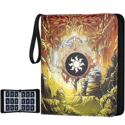STORAGE - GERMUN 9 Pocket Trading Card Binder,900 Cards,50 Pages, Double Sided Pockets PU Cover Zipper Collection Album Folder for Standard MTG, TCG, Sports Cards (Black)
