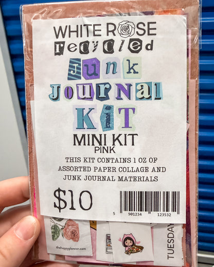 White Rose Recycled: Junk Journal Kit - MINI KIT -Pink