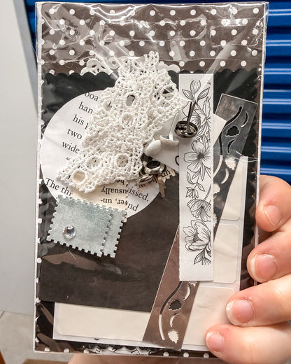White Rose Recycled: Junk Journal Kit - MINI KIT - Black & White