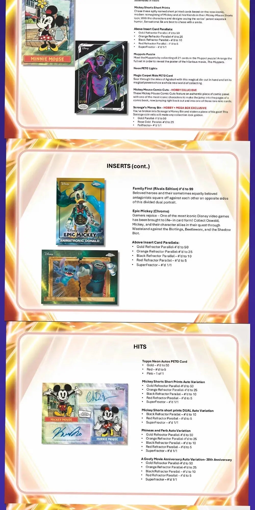 NEW 2026 Topps Disney NEON series Value and Mega edition anime collectible card star card sealed box holiday surprise gift