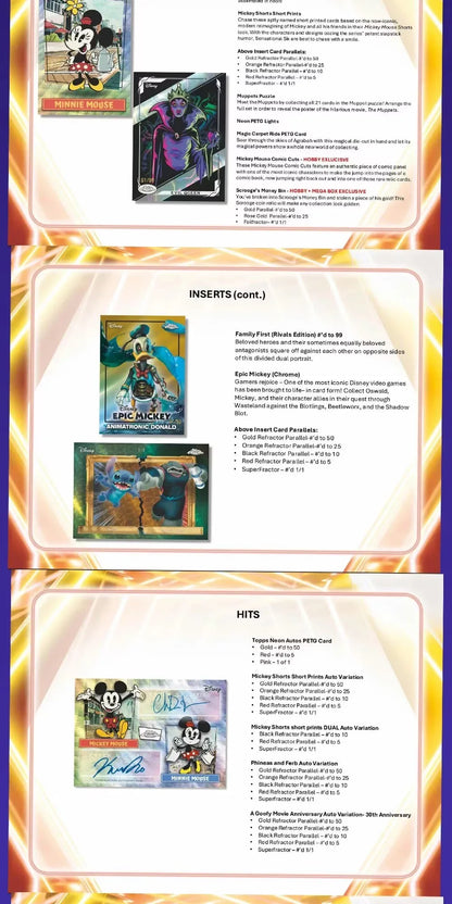 NEW 2026 Topps Disney NEON series Value and Mega edition anime collectible card star card sealed box holiday surprise gift
