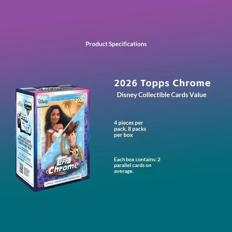 2026 Topps Disney Chrome and Neon Collectible Trading Cards Sealed Box