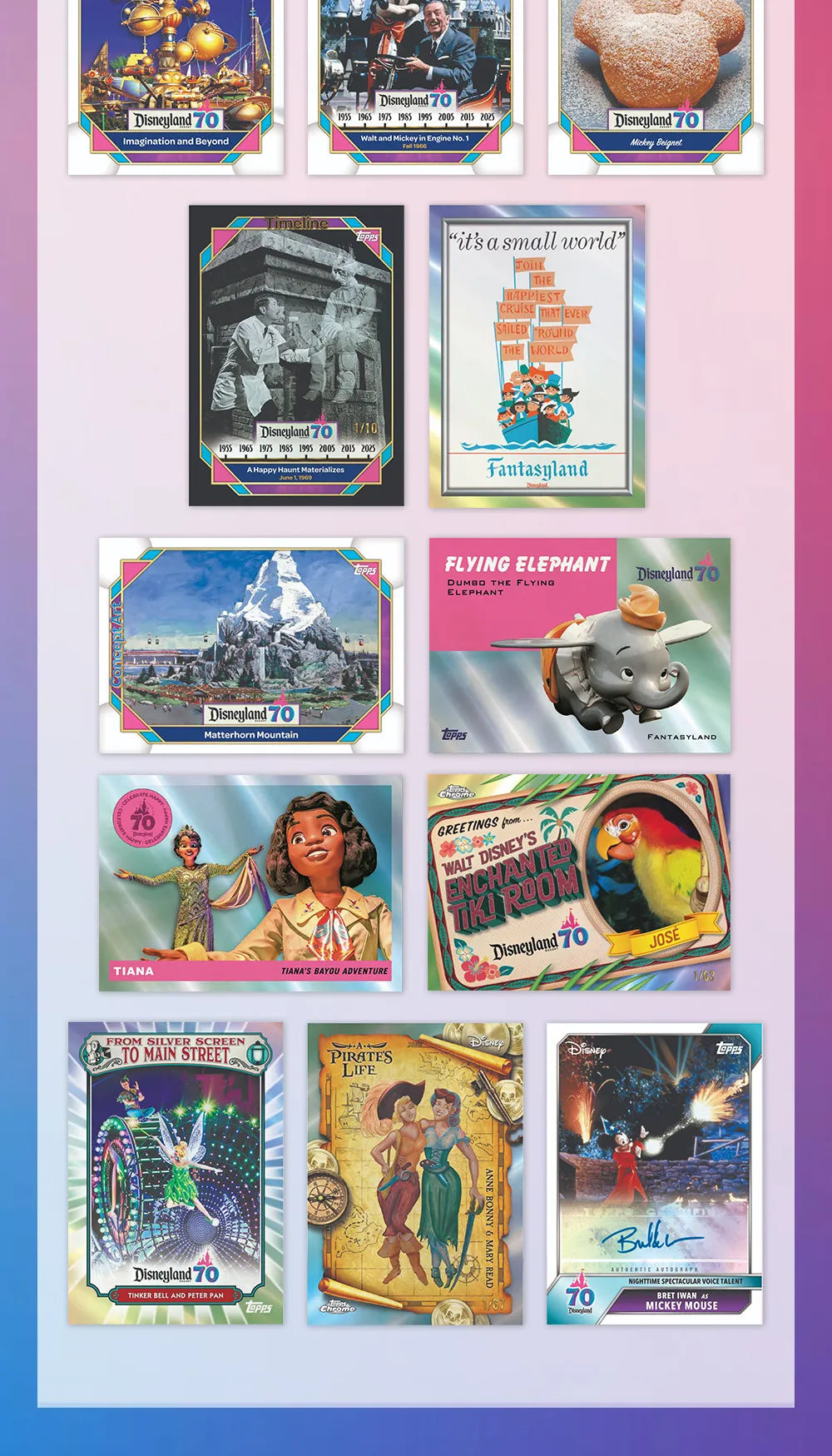 2025 Topps Disney Card Disneyland 70th Anniversary Commemorative Genuine Trading Cards Toys Holiday Birthday Gifts