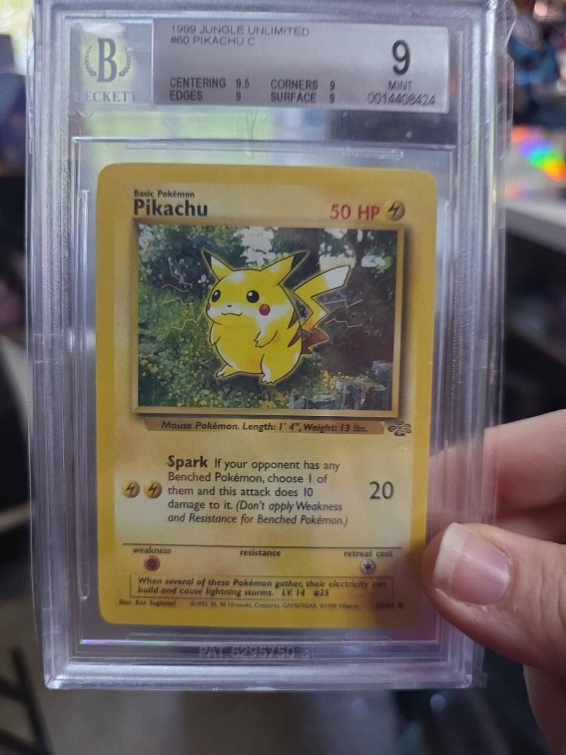 1999 Pokemon Jungle Unlimited Pikachu 60 64 BGS 9 Mint