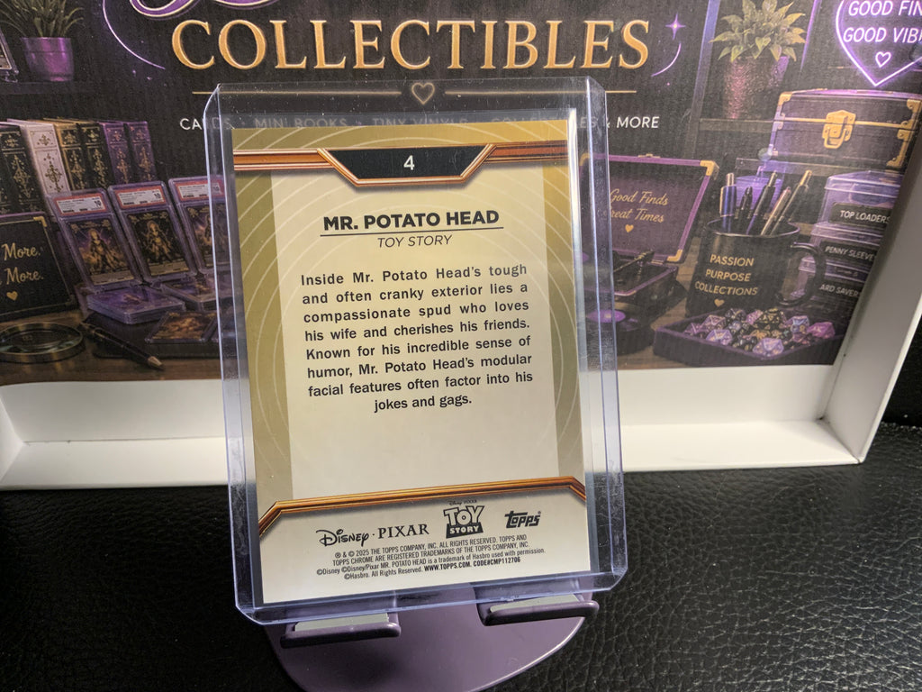 2025 Topps Chrome Pixar Mr. Potato Head #4 Gold Toy Story Disney Card
