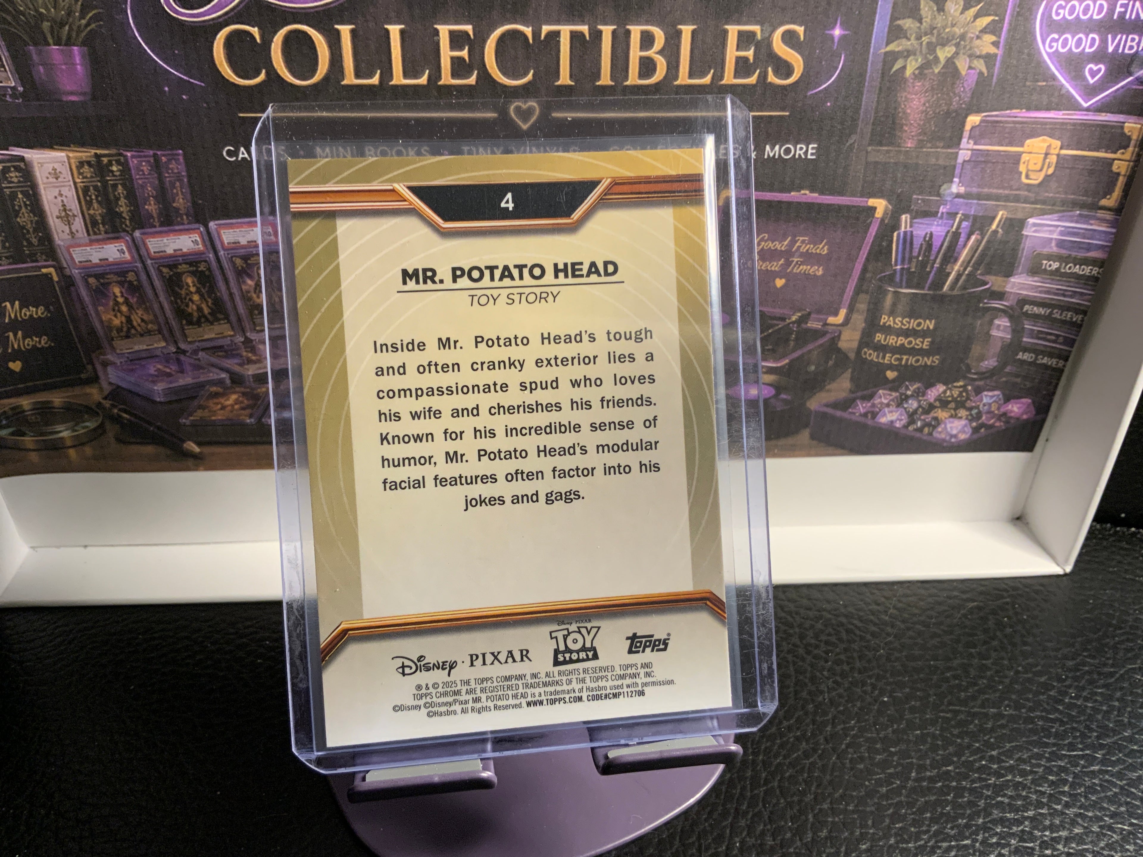 2025 Topps Chrome Pixar Mr. Potato Head #4 Gold Toy Story Disney Card