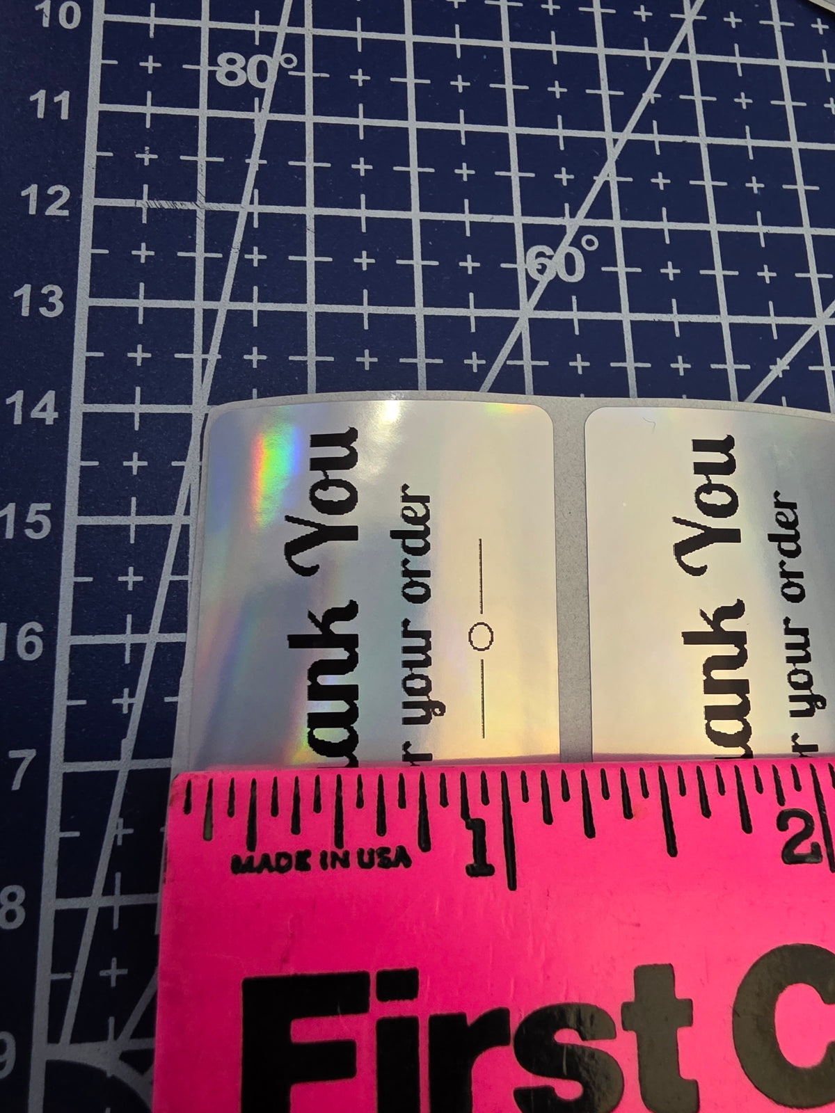 50 Assorted Holographic Thank You Stickers | Small Business Labels