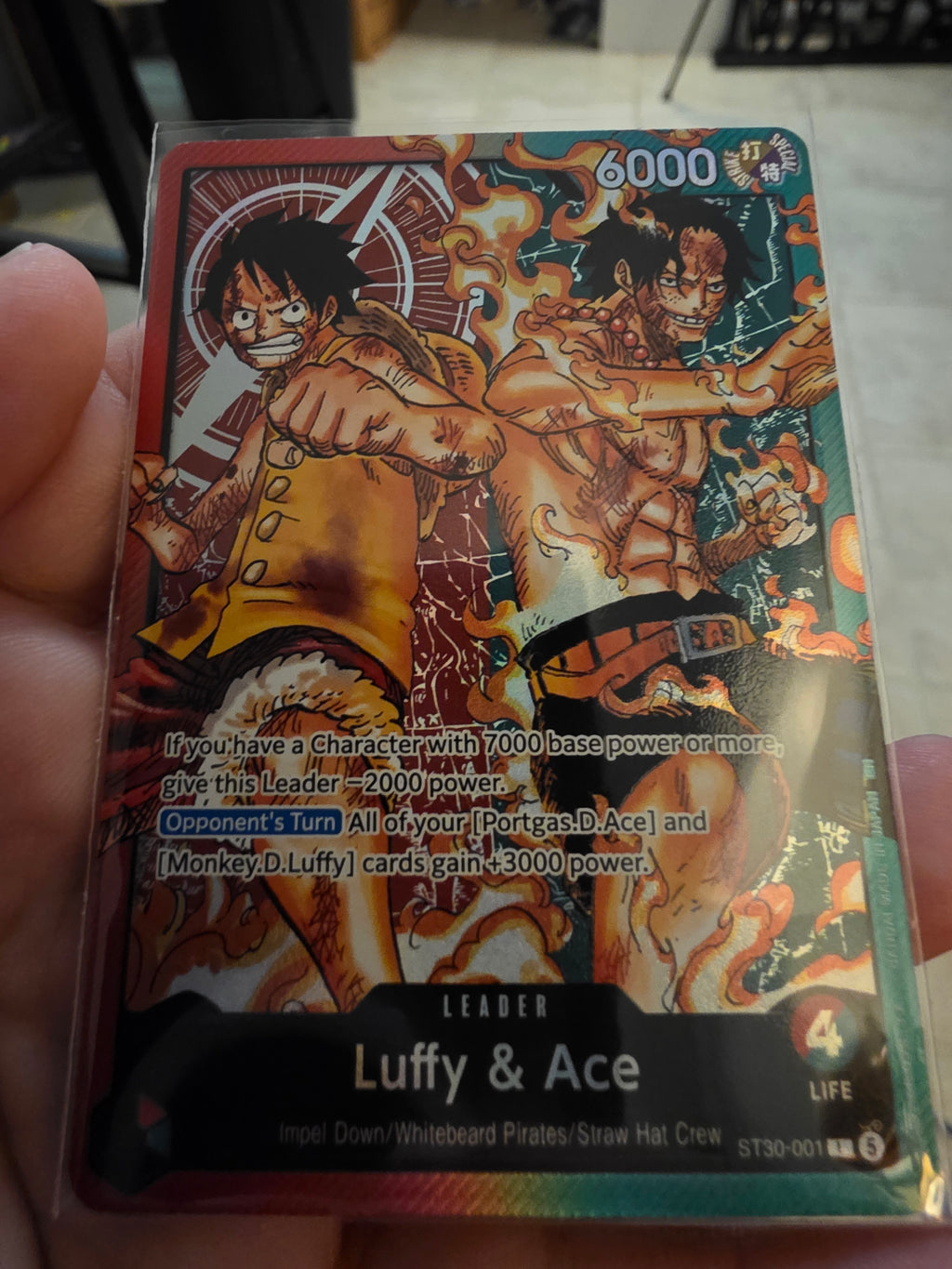 One Piece Card Game Luffy & Ace ST30-001 Parallel Leader | Starter Deck EX ST-30